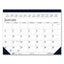 Recycled Two-color Perforated Monthly Desk Pad Calendar, 22 X 17, Blue Binding/corners, 12-month (jan-dec): 2023