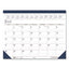 Recycled Academic Desk Pad Calendar, 18.5 X 13, White/blue Sheets, Blue Binding/corners, 14-month (july To Aug): 2022 To 2023