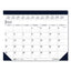 Recycled Academic Desk Pad Calendar, 18.5 X 13, White/blue Sheets, Blue Binding/corners, 14-month (july To Aug): 2022 To 2023