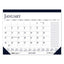 Recycled Two-color Monthly Desk Pad Calendar With Notes Section, 18.5 X 13, Blue Binding/corners, 12-month (jan-dec): 2023