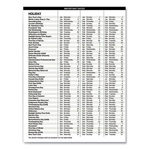 Recycled Professional Weekly Planner, 15-minute Appts, 11 X 8.5, Black Wirebound Soft Cover, 24-month (jan-dec): 2023-2024