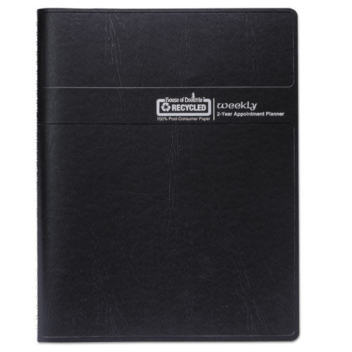 Recycled Professional Weekly Planner, 15-minute Appts, 11 X 8.5, Black Wirebound Soft Cover, 24-month (jan-dec): 2023-2024