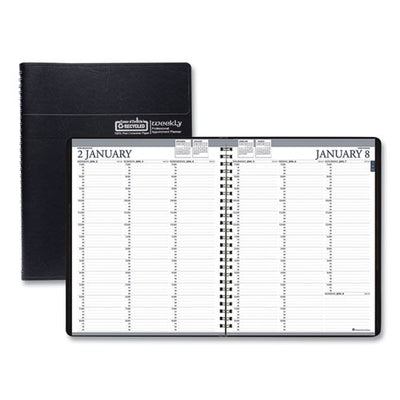 Recycled Professional Weekly Planner, 15-minute Appts, 11 X 8.5, Black Wirebound Soft Cover, 12-month (jan To Dec): 2023