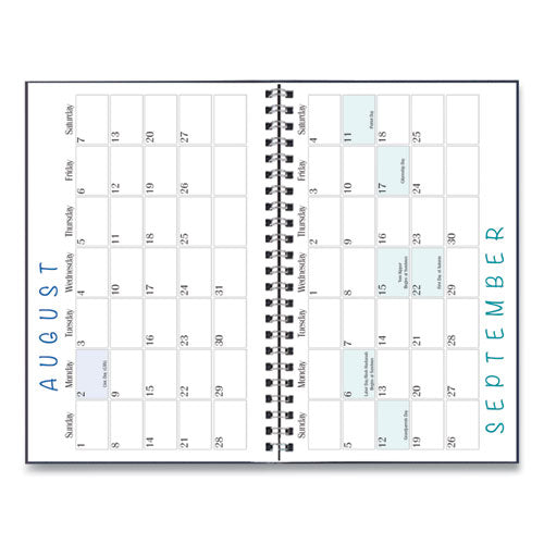 Recycled Academic Weekly/monthly Appointment Planner, 8 X 5, Black Cover, 13-month (aug To Aug): 2022 To 2023