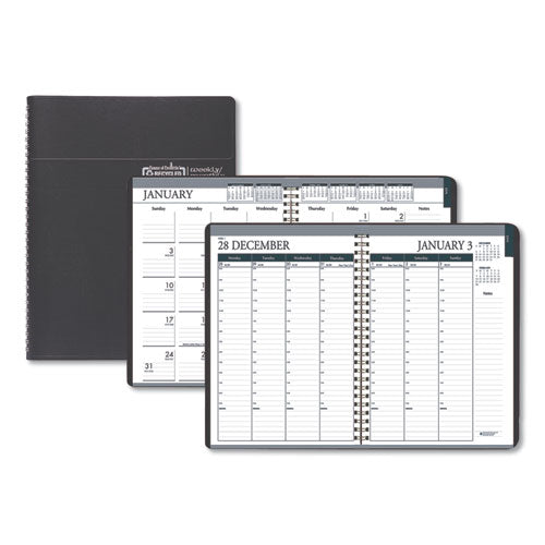 Recycled Wirebound Weekly/monthly Planner, 11 X 8.5, Black Cover, 12-month (jan To Dec): 2023