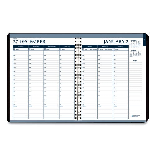 Recycled Wirebound Weekly/monthly Planner, 11 X 8.5, Black Cover, 12-month (jan To Dec): 2023
