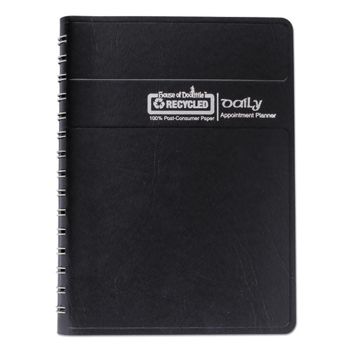 Memo Size Daily Appointment Book With 15-minute Schedule, 8 X 5, Black Cover, 12-month (jan To Dec): 2023
