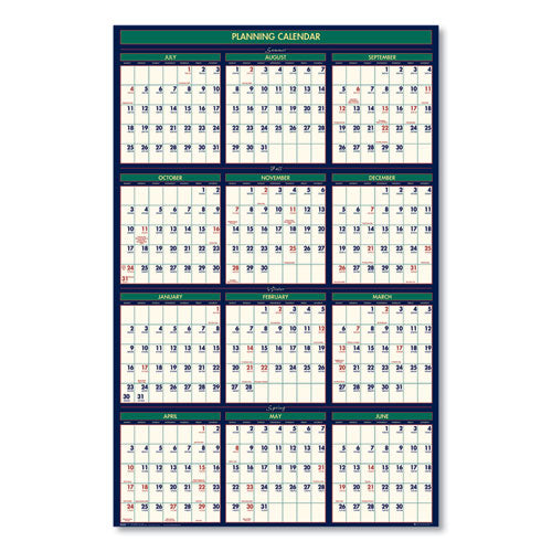 Four Seasons Business/academic Recycled Wall Calendar, 24 X 37, 12-month (july-june): 2022-2023, 12-month (jan To Dec): 2023