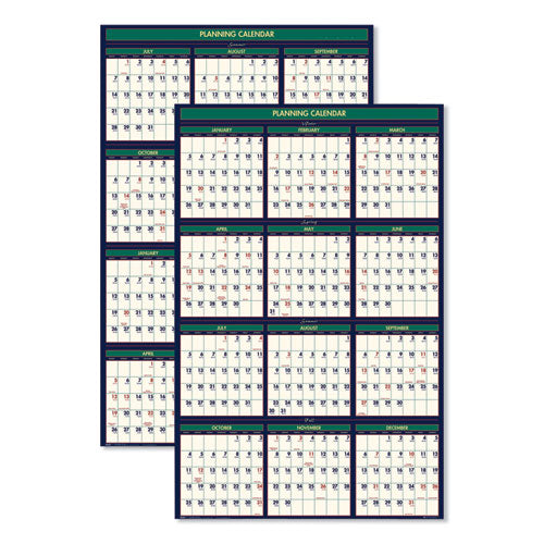 Four Season Erasable Business/academic Recycled Wall Calendar, 24 X 37, 12-month(july-june):2022-2023, 12-month(jan-dec):2023