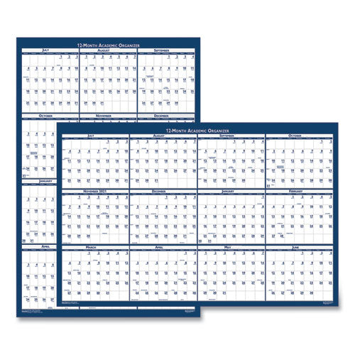 Academic Year Recycled Poster Style Reversible/erasable Yearly Wall Calendar, 24 X 37, 12-month (july To June): 2022 To 2023