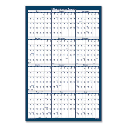 Academic Year Recycled Poster Style Reversible/erasable Yearly Wall Calendar, 24 X 37, 12-month (july To June): 2022 To 2023