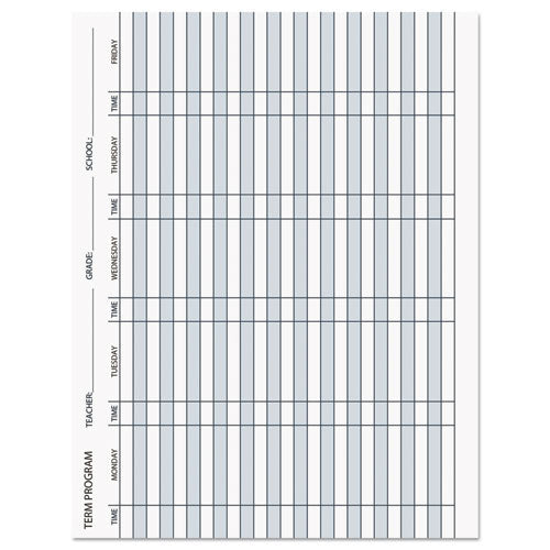 Recycled Teacher's Planner, Weekly, Two-page Spread (seven Classes), 11 X 8.5, Blue Cover