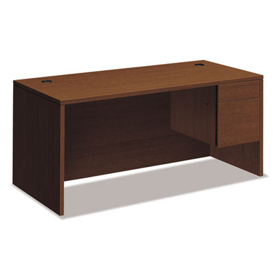 10500 Series "l" Workstation Right Pedestal Desk With 3/4 Height Pedestal, 72" X 36" X 29.5", Mahogany