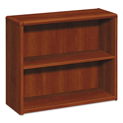 10700 Series Wood Bookcase, Two-shelf, 36w X 13.13d X 29.63h, Cognac