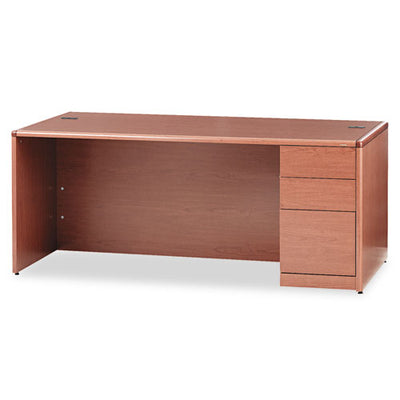 10700 Series Single Pedestal Desk With Full-height Pedestal On Right, 72" X 36" X 29.5", Cognac
