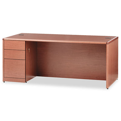 10700 Series Single Pedestal Desk With Full-height Pedestal On Left, 72" X 36" X 29.5", Cognac