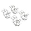 Brigade Pedestal Adjustable Glides, Rigid Mount Plate, 2" X 2" Glide, Black, 4/set