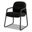 Pillow-soft 2090 Series Guest Arm Chair, Leather Upholstery, 31.25" X 35.75" X 36", Black Seat, Black Back, Black Base