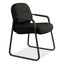Pillow-soft 2090 Series Guest Arm Chair, Leather Upholstery, 31.25" X 35.75" X 36", Black Seat, Black Back, Black Base