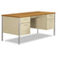 34000 Series Double Pedestal Desk, 60" X 30" X 29.5", Harvest/putty
