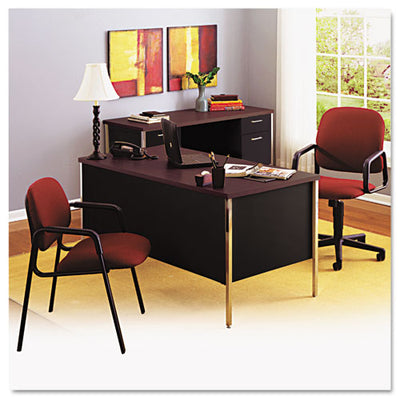 34000 Series Double Pedestal Desk, 60" X 30" X 29.5", Harvest/putty