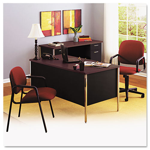 34000 Series Double Pedestal Desk, 60" X 30" X 29.5", Mocha/black