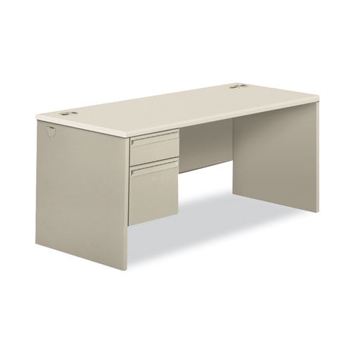 38000 Series Left Pedestal Desk, 66" X 30" X 30", Light Gray/silver