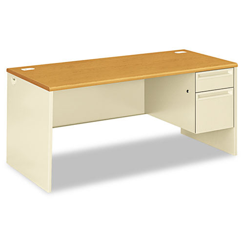 38000 Series Right Pedestal Desk, 72" X 36" X 29.5", Harvest/putty