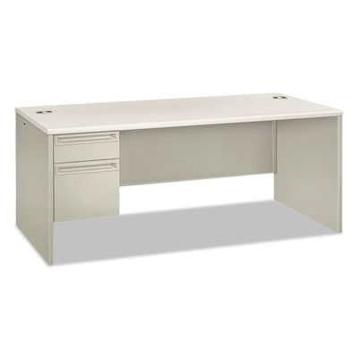 38000 Series Left Pedestal Desk, 72" X 36" X 30", Light Gray/silver