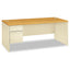 38000 Series Left Pedestal Desk, 72" X 36" X 29.5", Harvest/putty