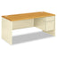 38000 Series Left Pedestal Desk, 72" X 36" X 29.5", Mahogany/charcoal