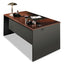38000 Series Desk Shell, 60" X 30" X 29.5", Mahogany/charcoal