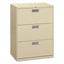 Brigade 600 Series Lateral File, 3 Legal/letter-size File Drawers, Putty, 30" X 18" X 39.13"