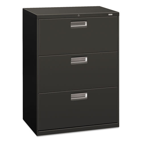 Brigade 600 Series Lateral File, 3 Legal/letter-size File Drawers, Charcoal, 30" X 18" X 39.13"