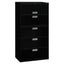 Brigade 600 Series Lateral File, 4 Legal/letter-size File Drawers, 1 Roll-out File Shelf, Black, 36" X 18" X 64.25"
