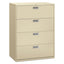 Brigade 600 Series Lateral File, 4 Legal/letter-size File Drawers, Putty, 42" X 18" X 52.5"