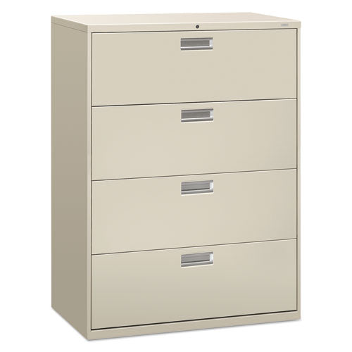 Brigade 600 Series Lateral File, 4 Legal/letter-size File Drawers, Light Gray, 42" X 18" X 52.5"