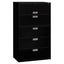 Brigade 600 Series Lateral File, 4 Legal/letter-size File Drawers, 1 Roll-out File Shelf, Black, 42" X 18" X 64.25"
