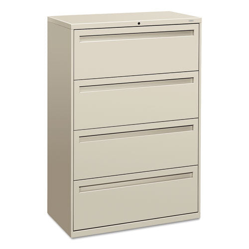 Brigade 700 Series Lateral File, 4 Legal/letter-size File Drawers, Light Gray, 36" X 18" X 52.5"