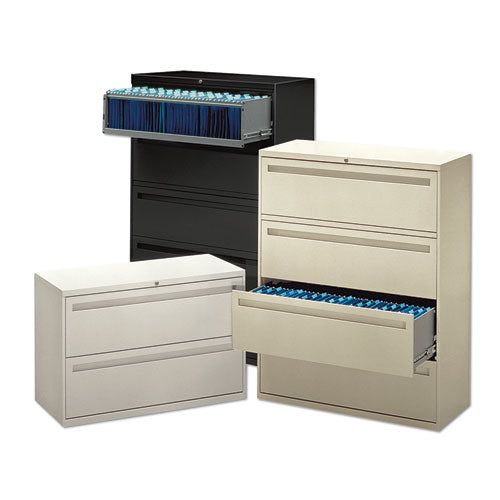 Brigade 700 Series Lateral File, 4 Legal/letter-size File Drawers, 1 File Shelf, 1 Post Shelf, Charcoal, 36" X 18" X 64.25"