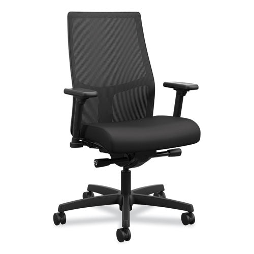 Ignition 2.0 4-way Stretch Mid-back Mesh Task Chair, Supports Up To 300 Lb, 17" To 21" Seat Height, Black