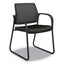 Ignition Series Mesh Back Guest Chair With Sled Base, Fabric Seat, 25" X 22" X 34", Black Seat, Black Back, Black Base