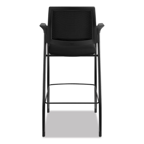 Ignition 2.0 Ilira-stretch Mesh Back Cafe Height Stool, Supports Up To 300 Lb, 31" High Seat, Black Seat/back, Black Base