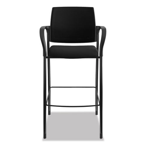 Ignition 2.0 Ilira-stretch Mesh Back Cafe Height Stool, Supports Up To 300 Lb, 31" High Seat, Black Seat/back, Black Base