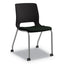 Motivate Four-leg Stacking Chair, Supports 300 Lb, 18.25" Seat Height, Onyx Fabric Seat, Black Back, Platinum Base, 2/carton