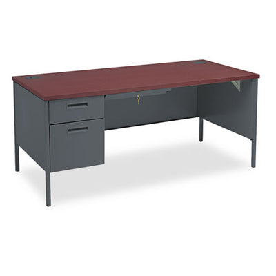 Metro Classic Series Right Pedestal "l" Workstation Desk, 66" X 30" X 29.5", Harvest/putty