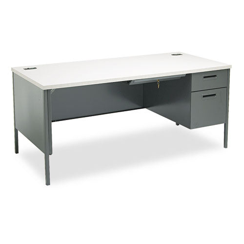 Metro Classic Series Left Pedestal "l" Workstation Desk, 66" X 30" X 29.5", Harvest/putty