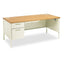 Metro Classic Series Left Pedestal "l" Workstation Desk, 66" X 30" X 29.5", Mocha/black