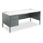 Metro Classic Series Left Pedestal "l" Workstation Desk, 66" X 30" X 29.5", Mahogany/charcoal