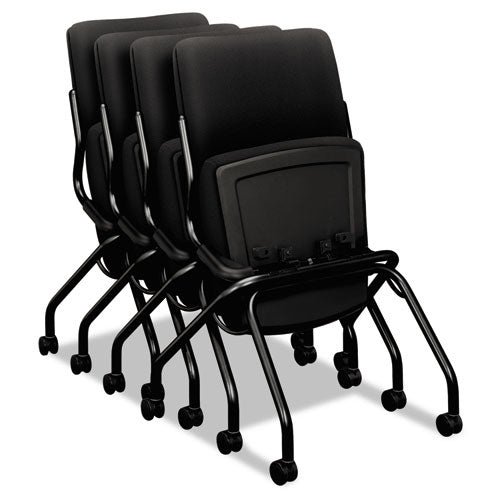 Perpetual Series Folding Nesting Chair, Supports Up To 300 Lb, 19.13" Seat Height, Morel Seat, Morel Back, Black Base
